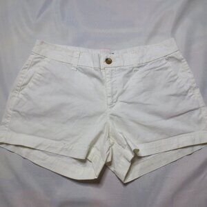OLD NAVY womens SHORTS white SUMMER casual STRETCH mid-rise COTTON SIZE 8